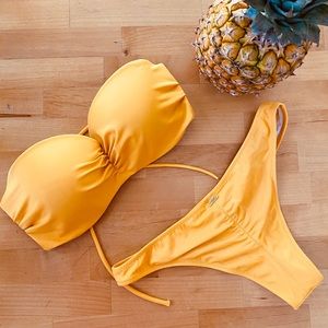 Victoria’s Secret PINK Yellow Strapless Bikini Set